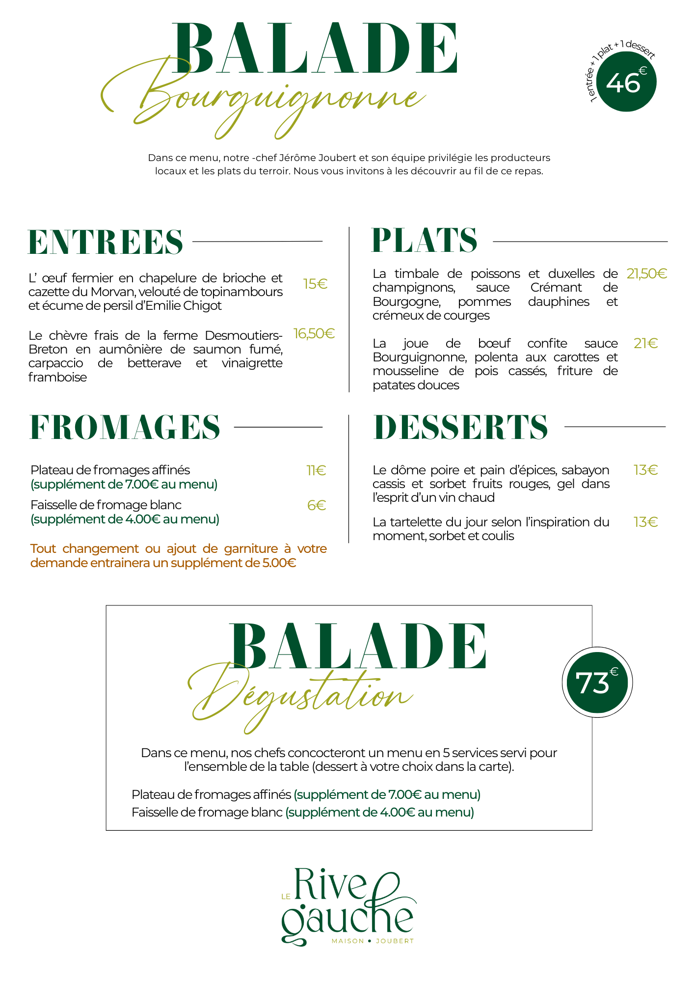 Menu balade Bourguignonne mars 2026